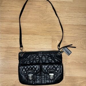 Coach Black Crossbody Bag with Quilted Texture